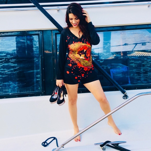GavyMiamiLLC Tops - Black T-Shirt Featuring Song Writer and Singer Midiala Rosales
